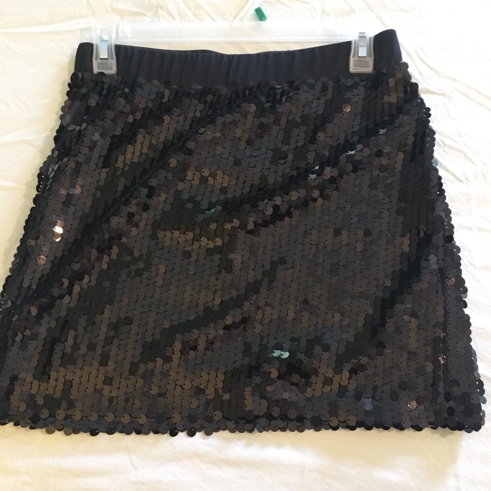 Black sequin mini skirt